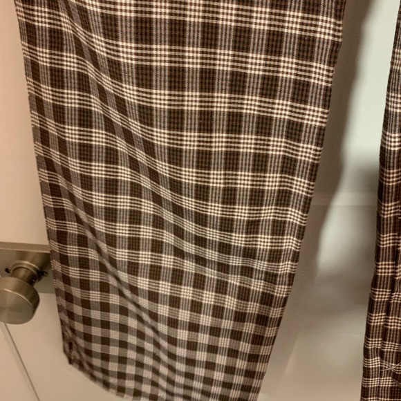 Brown Plaid Wide Leg Pants - Picture 5 of 8